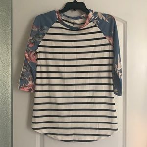 Floral Striped Raglan